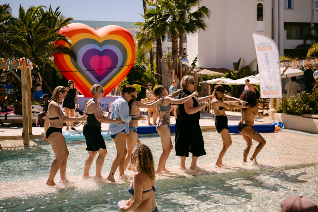 Guests enjoying the Velvet Ibiza pool party
